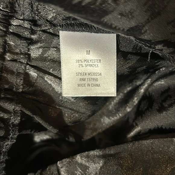 Francescas Animal Print Belted Dress Pants Elastic Waist Black - Picture 4 of 9